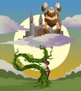 Jack and the beanstalk fairytale and the castle in the sky Royalty Free Stock Photo