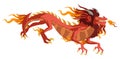 Red chinese asian flying dragon