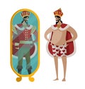 Emperor new invisible clothes in the mirror Royalty Free Stock Photo