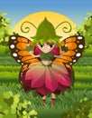 Beautiful winged fairy cute character