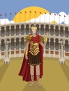 great roman emperor and general in arena