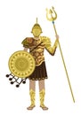 Strong armed gladiator with trident and net