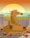 Trojan troy horse ambush scene Royalty Free Stock Photo