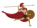 Spartan powerful warrior with spear Royalty Free Stock Photo