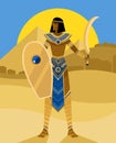 Egyptian soldier with curved sword Royalty Free Stock Photo