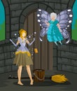 Cinderella fairy tale with magical dress