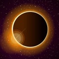 Black sun total eclipse in space