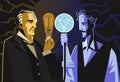 Great inventors with a light bulbs