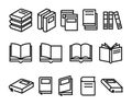 Variety of books icons set Royalty Free Stock Photo