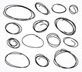 Variety of circular scribble frames Royalty Free Stock Photo