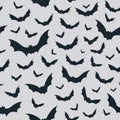 Hallowen pattern with flying bats. Royalty Free Stock Photo