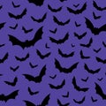 Flying bats Hallowen pattern, in blue