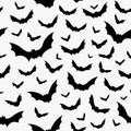Hallowen pattern with flying bats. Royalty Free Stock Photo
