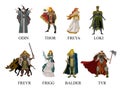 Norse nordic mythology gods collection