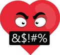 heart cartoon insulting Royalty Free Stock Photo