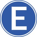 Parking letter E spanish language