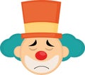 head clown sad expression cartoon Royalty Free Stock Photo