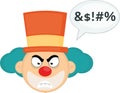 head clown speech bubble insult Royalty Free Stock Photo