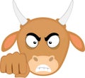 head cow angry fist bump Royalty Free Stock Photo