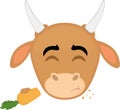 head cow eating carrot Royalty Free Stock Photo