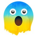 Screaming in Fear Emotion face on paint vector illustration