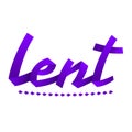 Lent Ribbon Vector Lettering illustration, Religious tradition Royalty Free Stock Photo