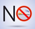 No Smoking vector sign illustration. Royalty Free Stock Photo
