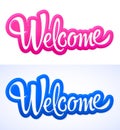 Welcome Hand lettering vector illustration design. Royalty Free Stock Photo