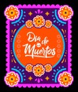 Dia de Muertos, Day of Dead spanish text Offering vector illustration