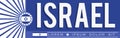 Israel Patriotic Banner design, typographic vector illustration, Israel Flag colors