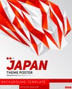 Japan Theme modern Poster, Vector template illustration, Japanese flag colors