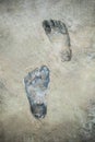 Imprint of barefoot on mud