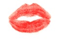 Imprint of her lips from the kiss. Royalty Free Stock Photo