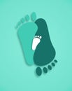 Human barefoot sole imprint