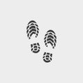 Imprint shoes icon in a flat design in black color. Vector illustration eps10