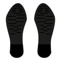 Imprint of the sole of a male boot isolated on white.