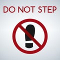 Imprint soles shoe sign icon. Shoe print symbol. Do not step. Red prohibition sign. Stop symbol.