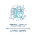 Improperly stored or transported pills concept icon Royalty Free Stock Photo