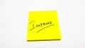 Improve hand written on sticky note Royalty Free Stock Photo