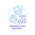 Improve home resiliency during power outages blue gradient concept icon Royalty Free Stock Photo