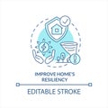 Improve home resiliency during power outages turquoise concept icon Royalty Free Stock Photo