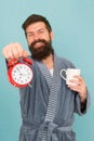 improve my morning routine. hard morning. hipster drink morning coffee. bearded man coffee cup. wakeup time. early