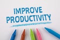 IMPROVE PRODUCTIVITY concept. Text on a white page