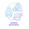 Improve receivables blue gradient concept icon