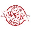 improve. stamp. brown round grunge vintage improve sign Royalty Free Stock Photo