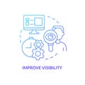 Improve visibility blue gradient concept icon