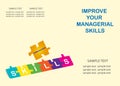 Improve your managerial communication skills template vector illustration