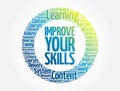 Improve Your Skills circle stamp word cloud, business concept Royalty Free Stock Photo