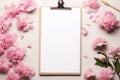 Organize in Style with White Clipboard and Pink Carnations