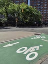 Bike Lane in Manhattan, NYC, NY, USA Royalty Free Stock Photo